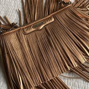 Rebecca Minkoff rose gold crossbody fringe bag